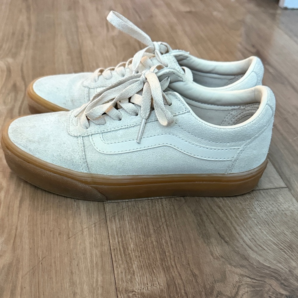 Vans Women Beige Suede Sneakers